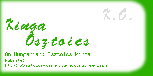 kinga osztoics business card